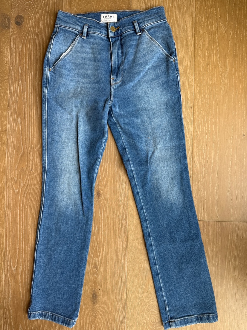 Frame Denim Women’s Slim Straight Jeans - Medium Blue Wash